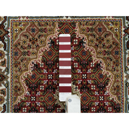 Fine Oriental Wool Hand Knotted Rug Red Ivory 2.0X4.2 -O065083