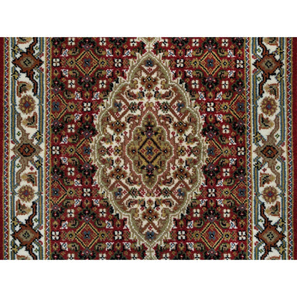 Fine Oriental Wool Hand Knotted Rug Red Ivory 2.0X4.2 -O065083