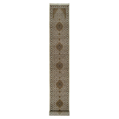 Fine Oriental Wool Hand Knotted Rug Ivory Ivory 2.6X18.0 -O065085