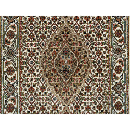 Fine Oriental Wool Hand Knotted Rug Ivory Ivory 2.6X18.0 -O065085
