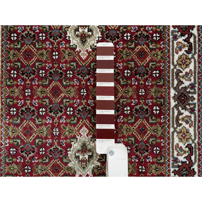 Fine Oriental Wool Hand Knotted Rug Red Ivory 2.0X8.2 -O065096