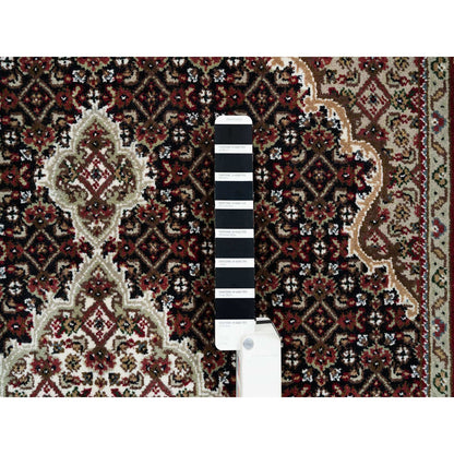 Fine Oriental Wool Hand Knotted Rug Black Red 4.1X6.0 -O065101