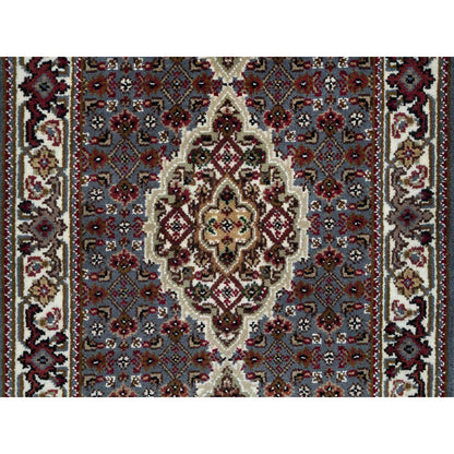 Fine Oriental Wool Hand Knotted Rug Grey Ivory 2.0X8.5 -O065105