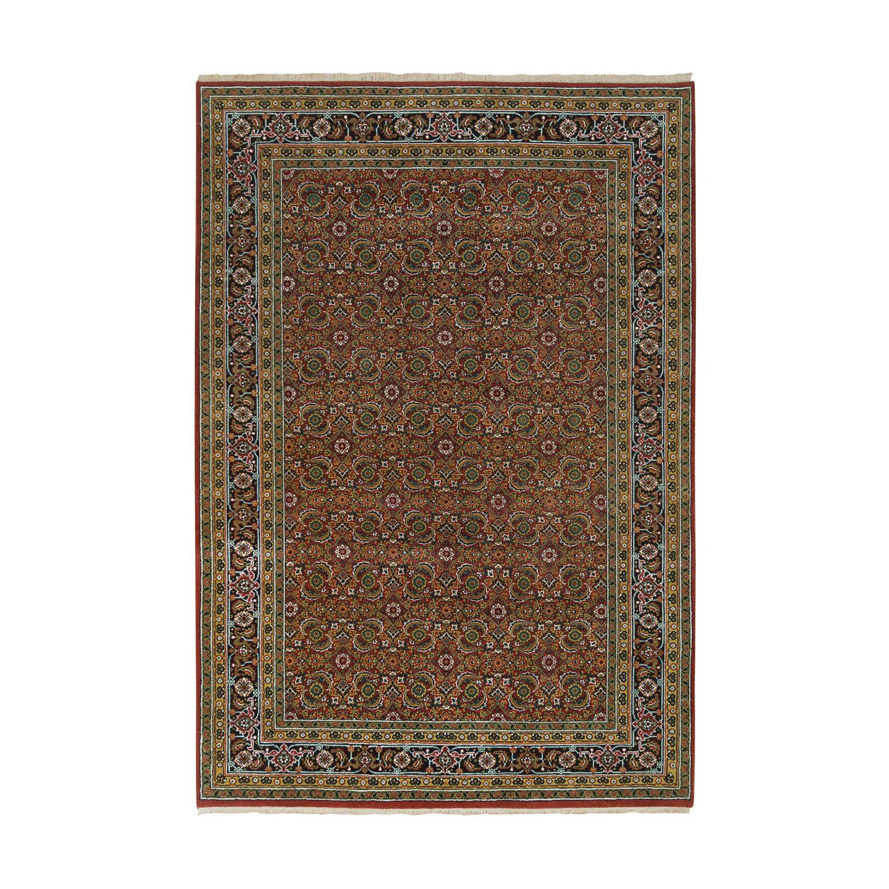 Red 6'1" x 9'0" Fine Oriental Midnight Hand knotted Wool Rug -O065108