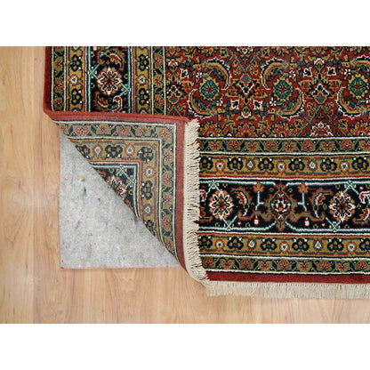 Fine Oriental Wool Hand Knotted Rug Red Midnight Blue 6.1X9.0 -O065108