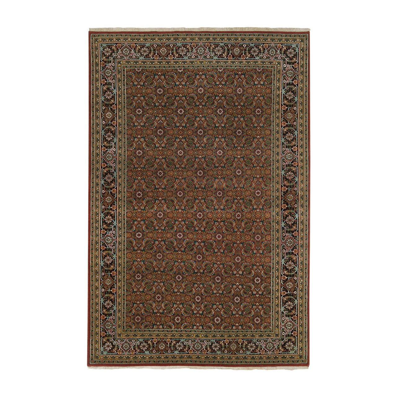 Red 6'0" x 9'5" Fine Oriental Midnight Hand knotted Wool Rug -O065109