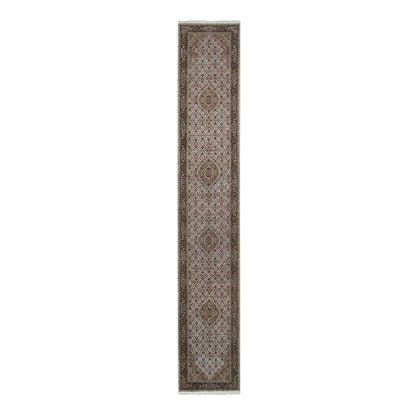 Fine Oriental Wool Hand Knotted Rug Ivory No Border 2.5X14.3 -O065114