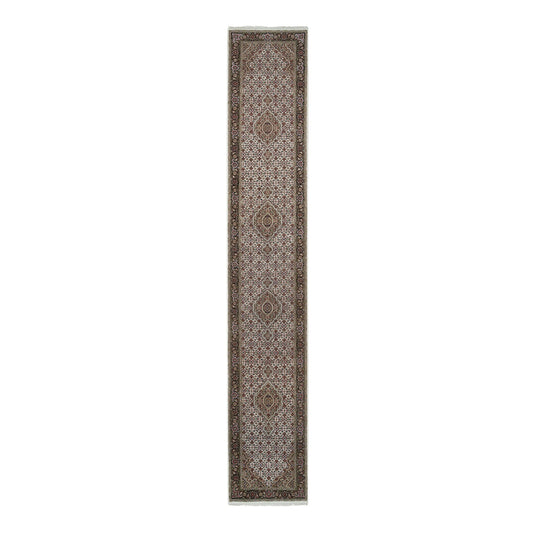 Fine Oriental Wool Hand Knotted Rug Ivory No Border 2.5X14.3 -O065114