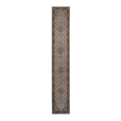 Fine Oriental Wool Hand Knotted Rug Ivory No Border 2.5X14.3 -O065114