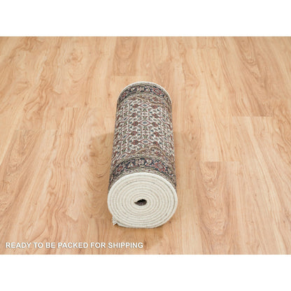 Fine Oriental Wool Hand Knotted Rug Ivory No Border 2.5X14.3 -O065114