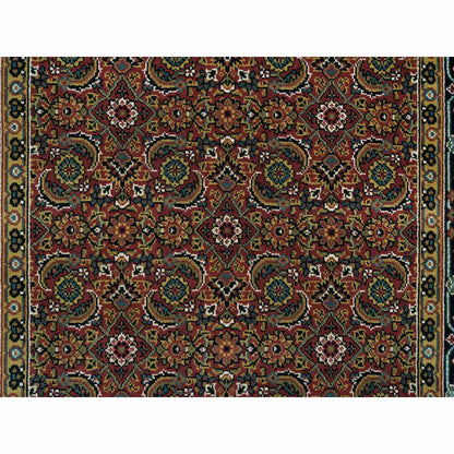Fine Oriental Wool Hand Knotted Rug Red Midnight Blue 4.2X6.0 -O065119