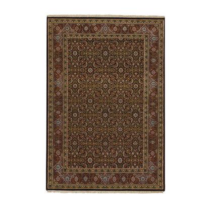 Fine Oriental Wool Hand Knotted Rug Black Red 4.0X6.5 -O065120