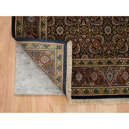 Fine Oriental Wool Hand Knotted Rug Black Red 4.0X6.5 -O065120