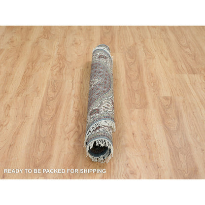 Fine Oriental Wool Hand Knotted Rug Grey No Border 5.0X5.0 -O065121