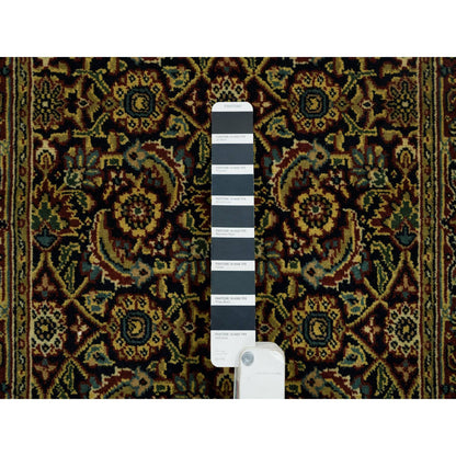 Fine Oriental Wool Hand Knotted Rug Black Red 2.0X4.3 -O065125