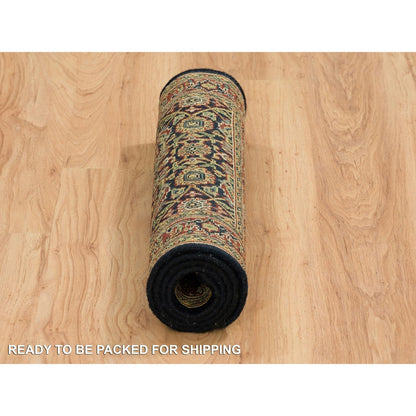 Fine Oriental Wool Hand Knotted Rug Black Red 2.0X4.3 -O065125
