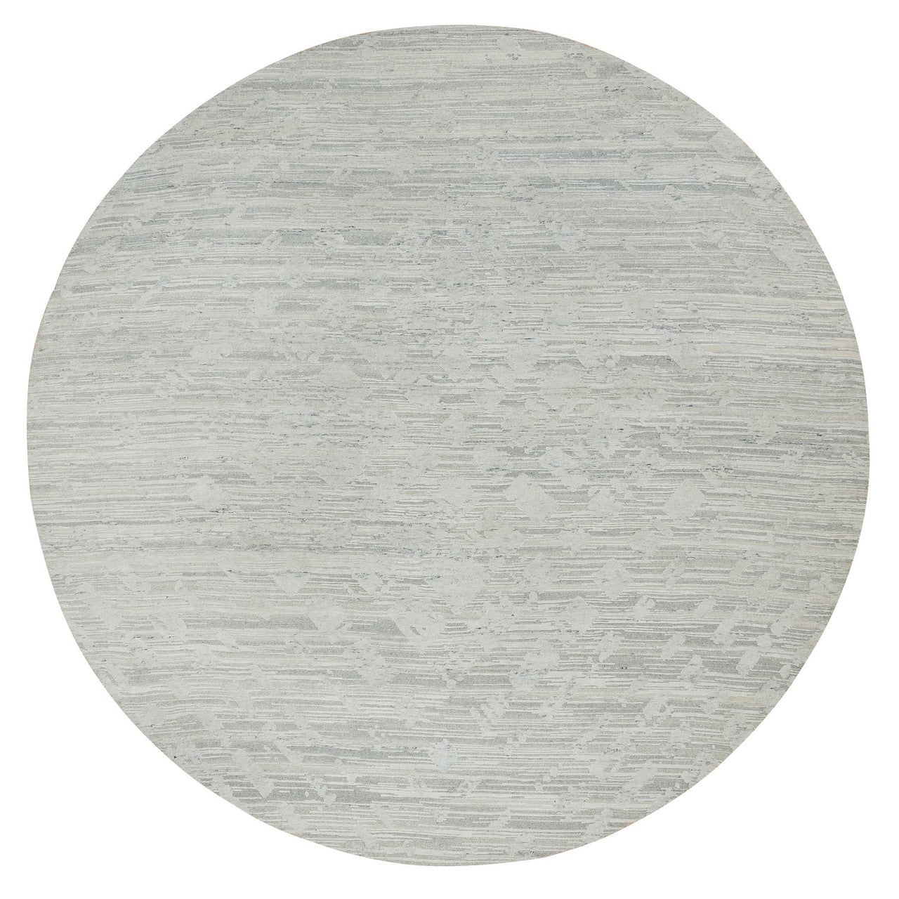 Modern and Contemporary Wool Hand Knotted Rug Ivory No Border 9.0X9.0 -O065149
