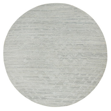 Modern and Contemporary Wool Hand Knotted Rug Ivory No Border 9.0X9.0 -O065149