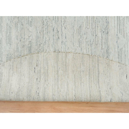 Modern and Contemporary Wool Hand Knotted Rug Ivory No Border 9.0X9.0 -O065149