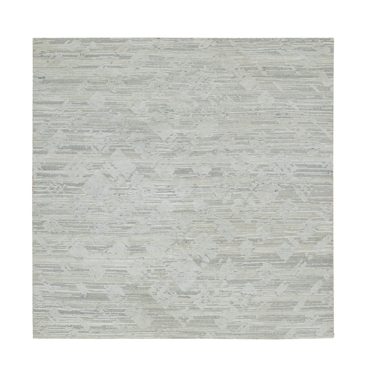 Gray 6'1" x 6'2" Modern and Contemporary Hand knotted Wool Rug - Sku: O065156