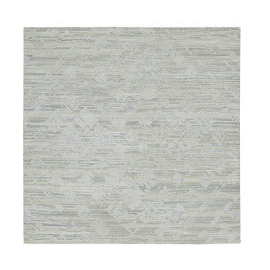Modern and Contemporary Wool Hand Knotted Rug Grey No Border 6.1X6.2 -O065156