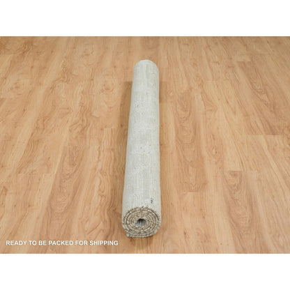 Modern and Contemporary Wool Hand Knotted Rug Grey No Border 6.1X6.2 -O065156