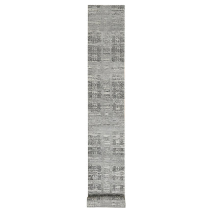 Modern and Contemporary Wool Hand Knotted Rug Grey No Border 2.6X25.9 -O065157