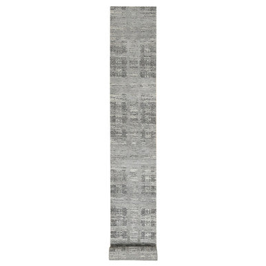 Modern and Contemporary Wool Hand Knotted Rug Grey No Border 2.6X25.9 -O065157