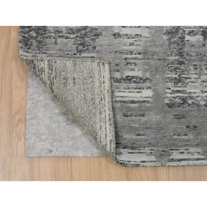 Modern and Contemporary Wool Hand Knotted Rug Grey No Border 2.6X25.9 -O065157