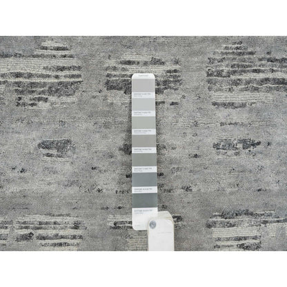 Modern and Contemporary Wool Hand Knotted Rug Grey No Border 2.6X25.9 -O065157