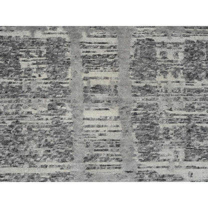Modern and Contemporary Wool Hand Knotted Rug Grey No Border 2.6X25.9 -O065157