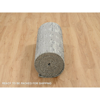 Modern and Contemporary Wool Hand Knotted Rug Grey No Border 2.6X25.9 -O065157