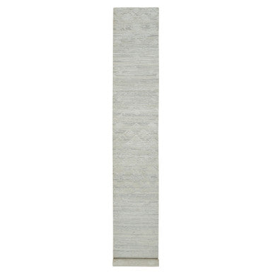 Modern and Contemporary Wool Hand Knotted Rug Grey No Border 2.6X18.2 -O065158