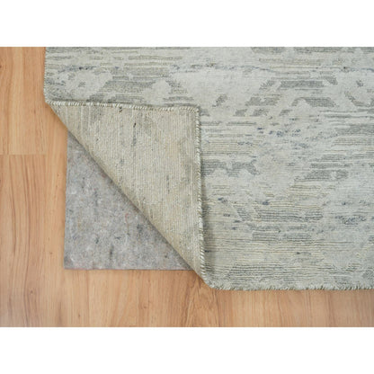 Modern and Contemporary Wool Hand Knotted Rug Grey No Border 2.6X18.2 -O065158