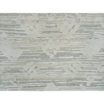 Modern and Contemporary Wool Hand Knotted Rug Grey No Border 2.6X18.2 -O065158
