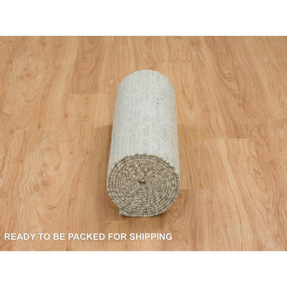 Modern and Contemporary Wool Hand Knotted Rug Grey No Border 2.6X18.2 -O065158