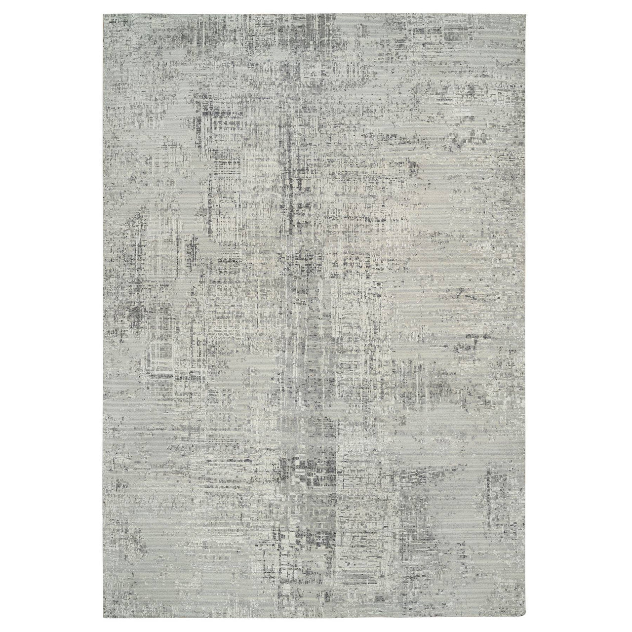 Gray 14'0" x 20'0" Modern and Contemporary Hand knotted Wool Rug - Sku: O065164