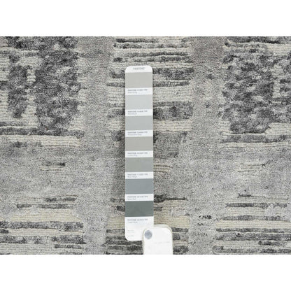 Modern and Contemporary Wool Hand Knotted Rug Grey No Border 2.6X10.0 -O065166