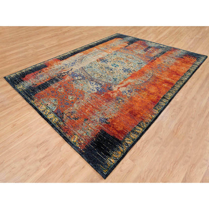 Transitional Wool Hand Knotted Rug Red No Border 9.0X12.1 -O065171