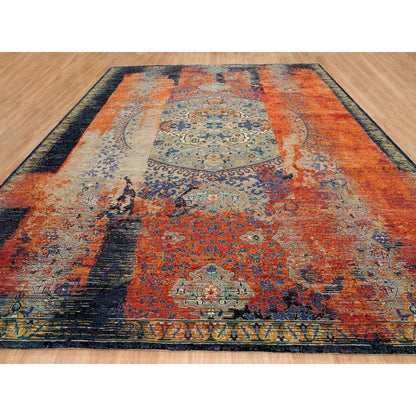 Transitional Wool Hand Knotted Rug Red No Border 12.0X15.1 -O065176