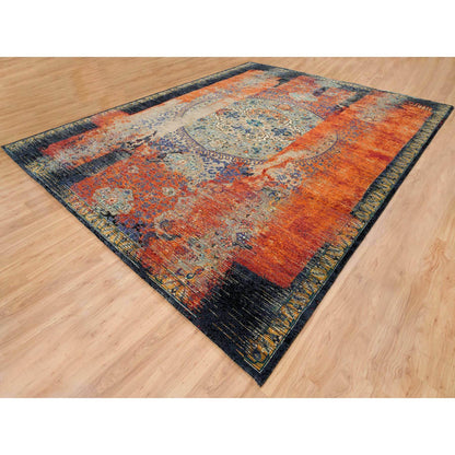 Transitional Wool Hand Knotted Rug Red No Border 12.0X15.1 -O065176