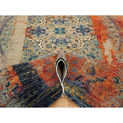 Transitional Wool Hand Knotted Rug Red No Border 10.2X14.3 -O065177