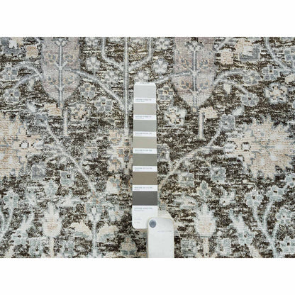 Transitional Wool & Silk Hand Knotted Rug Black No Border 3.0X5.0 -O065181