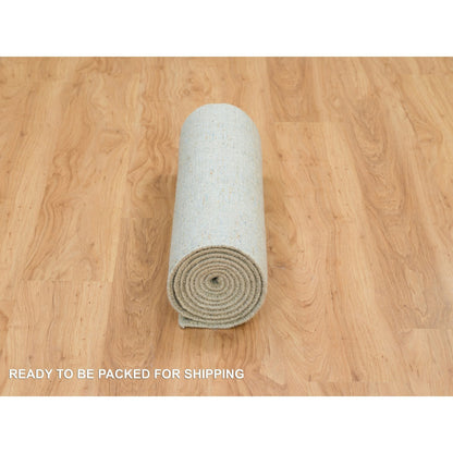 Transitional Wool & Silk Hand Loomed Rug Blue No Border 2.6X10.0 -O065192