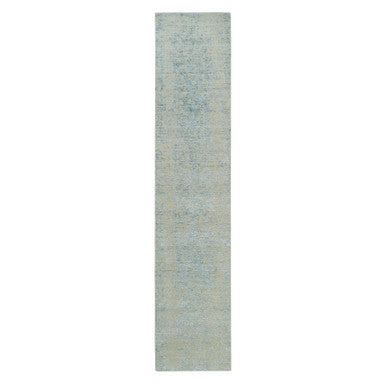 Modern and Contemporary Wool & Silk Hand Loomed Rug Grey No Border 2.6X12.0 -O065193