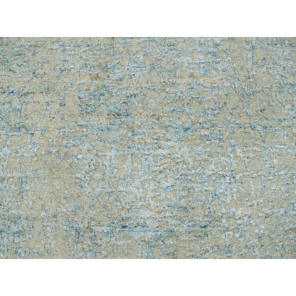 Modern and Contemporary Wool & Silk Hand Loomed Rug Grey No Border 2.6X12.0 -O065193