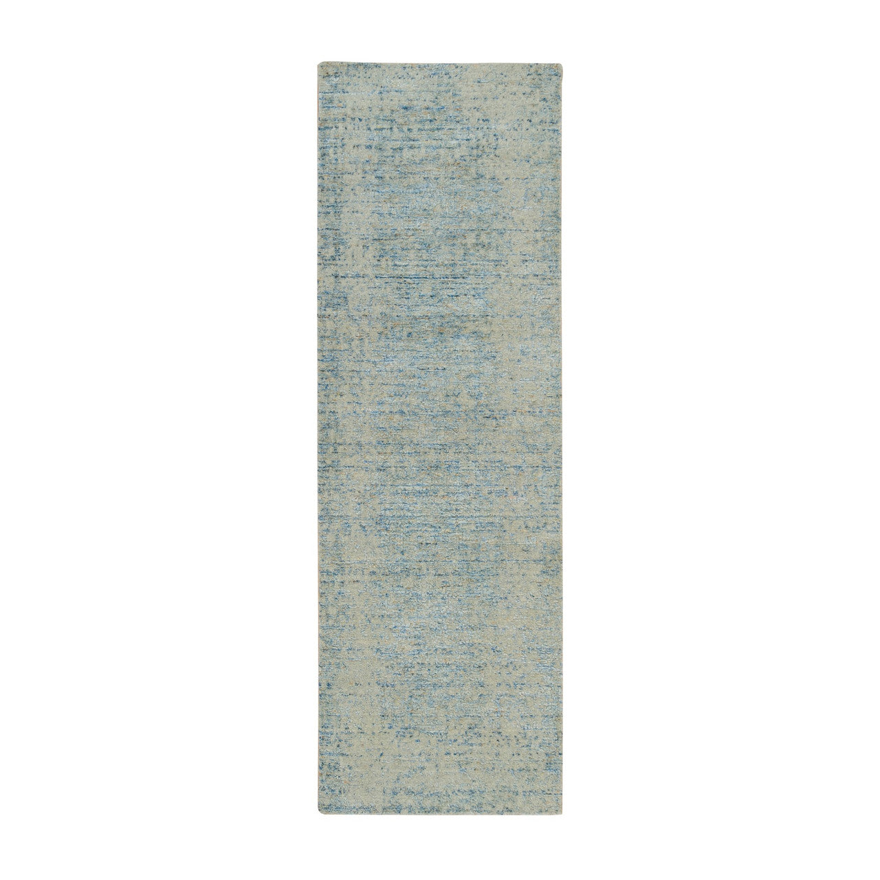 Gray 2'6" x 8'0" Modern and Contemporary Handloom Wool/Silk Rug - Sku: O065194