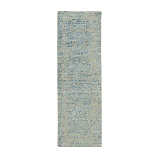 Modern and Contemporary Wool & Silk Hand Loomed Rug Grey No Border 2.6X8.0 -O065194