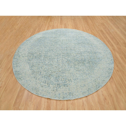 Modern and Contemporary Wool & Silk Hand Loomed Rug Grey No Border 9.10X9.10 -O065200