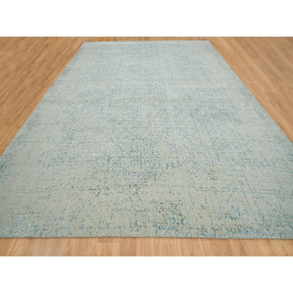 Modern and Contemporary Wool & Silk Hand Loomed Rug Grey No Border 12.0X18.0 -O065201
